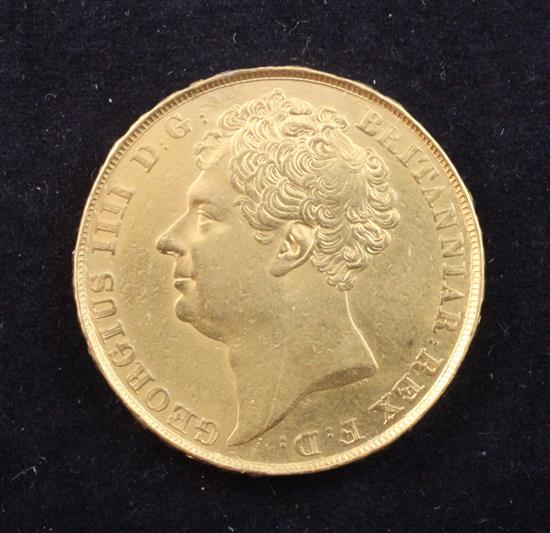 A George IV 1823 gold two pounds,